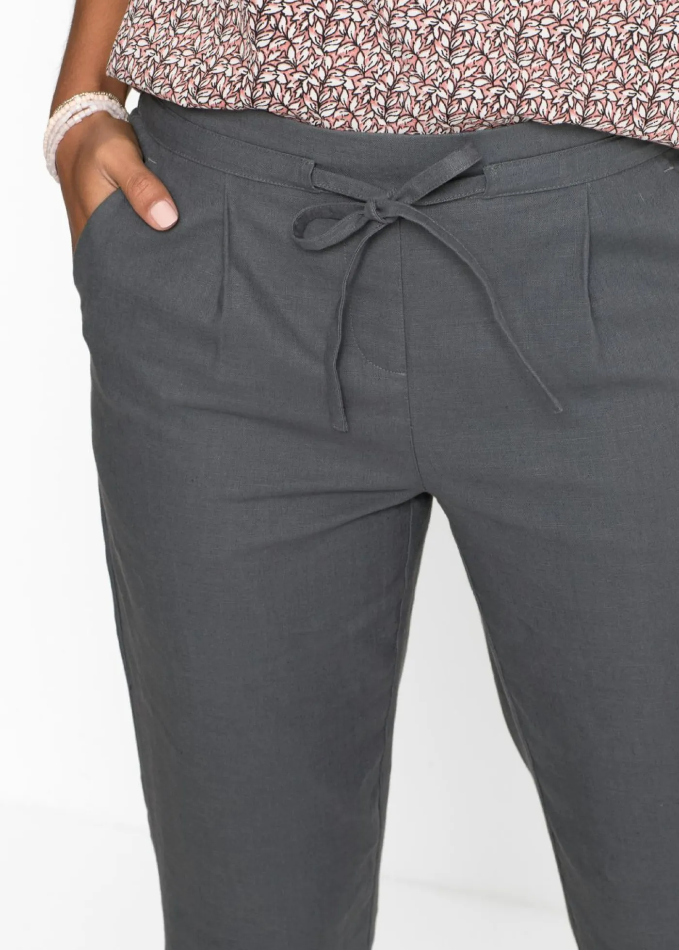 Pantalón de lino Mujer Pantalones|Novedades