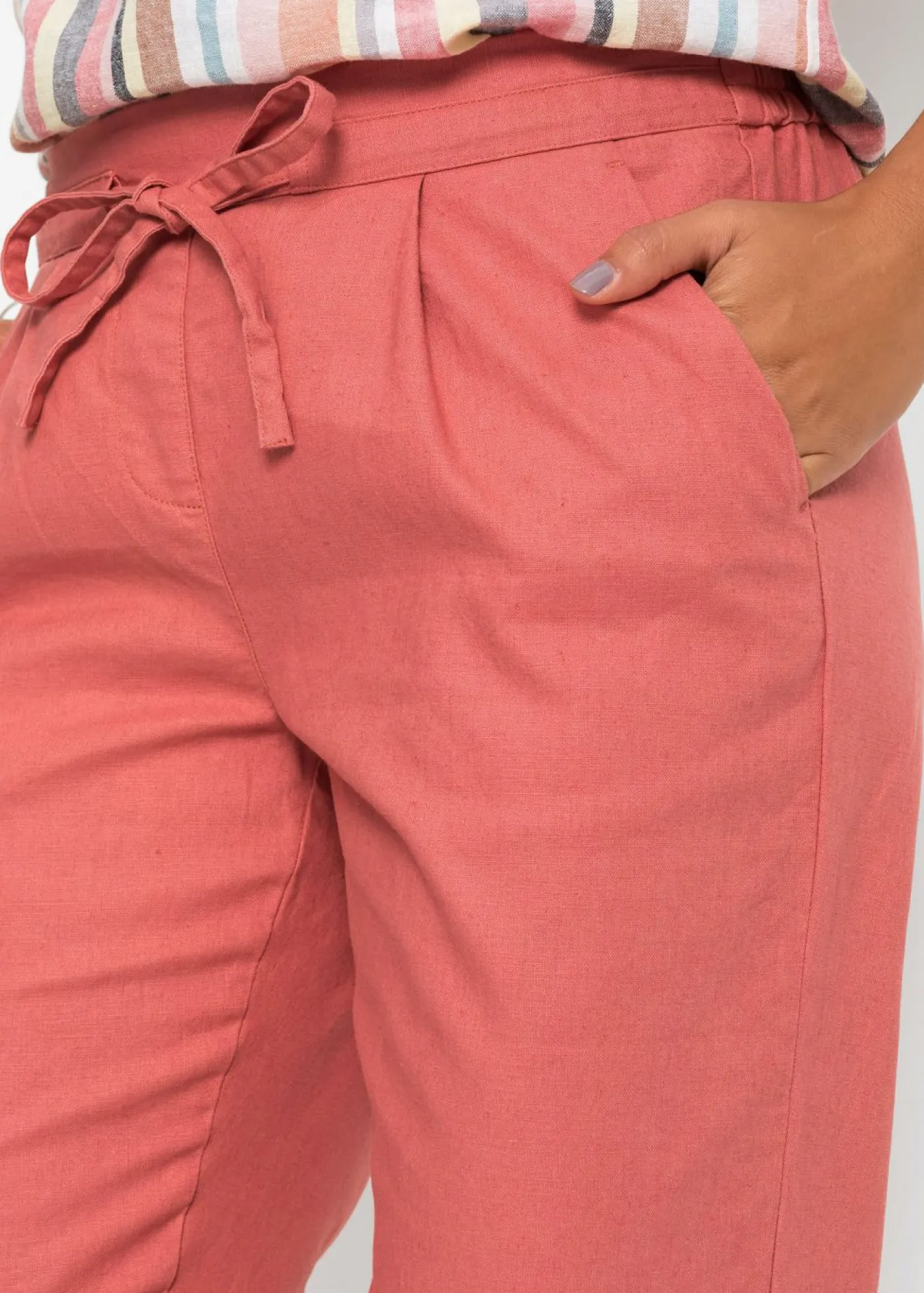 Clearance Pantalón de lino Mujer Pantalones|Novedades
