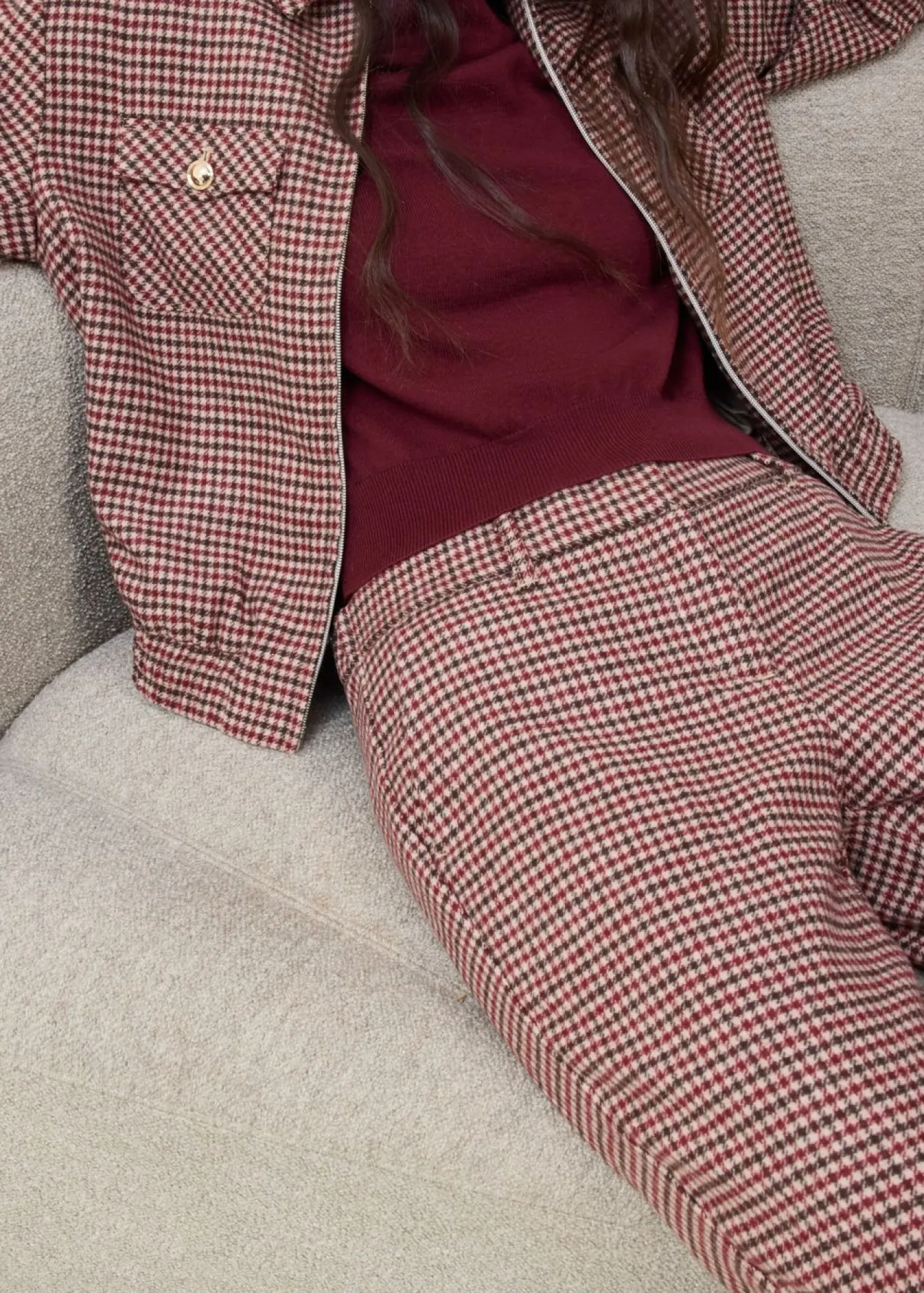 Clearance Pantalón de mezcla de lana suave Mujer Premium|Pantalones