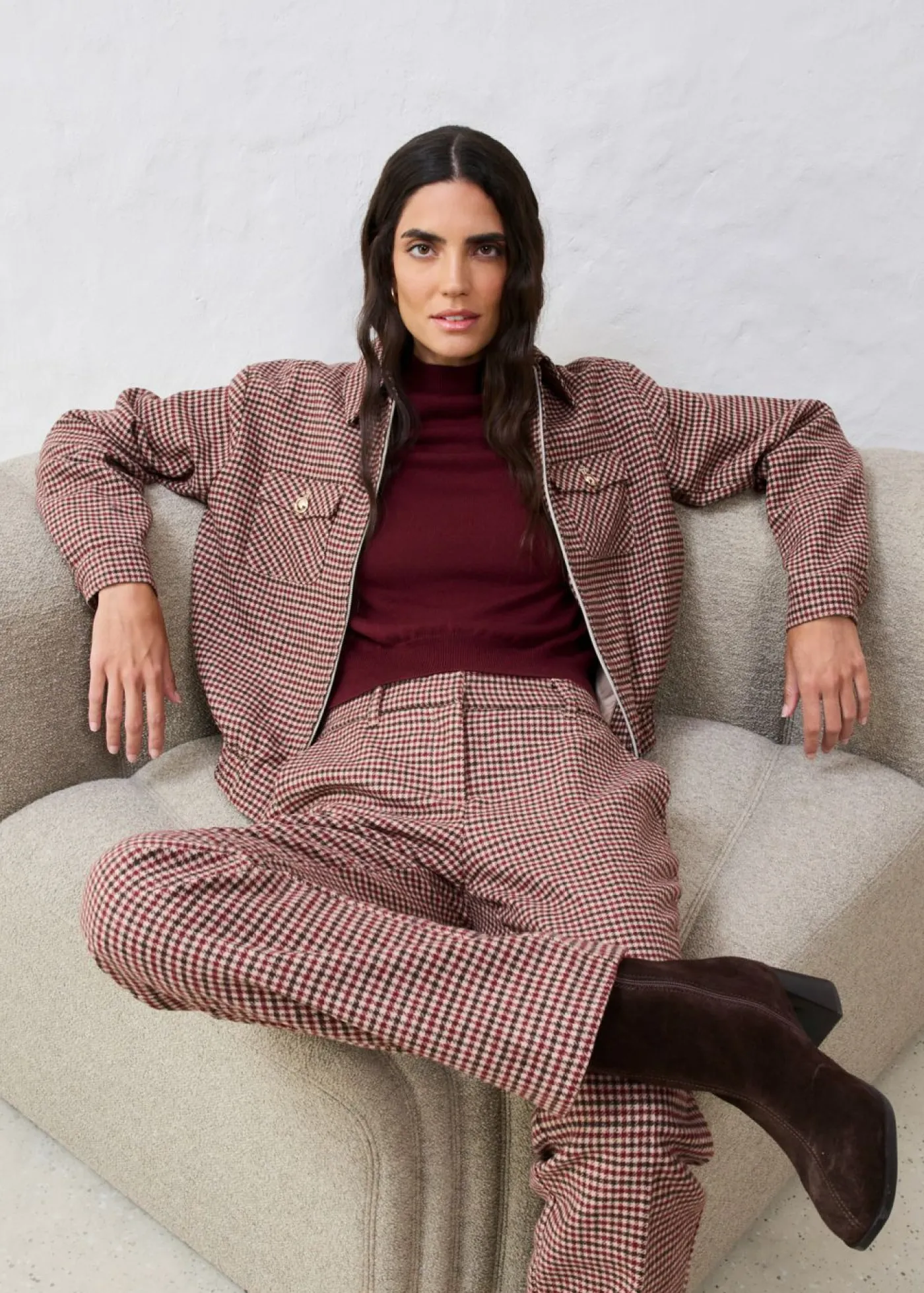 Clearance Pantalón de mezcla de lana suave Mujer Premium|Pantalones