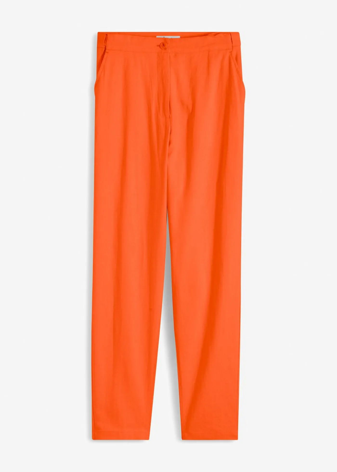 Outlet Pantalón de mezcla de lino y viscosa con talle alto y pernera corta Mujer Pantalones