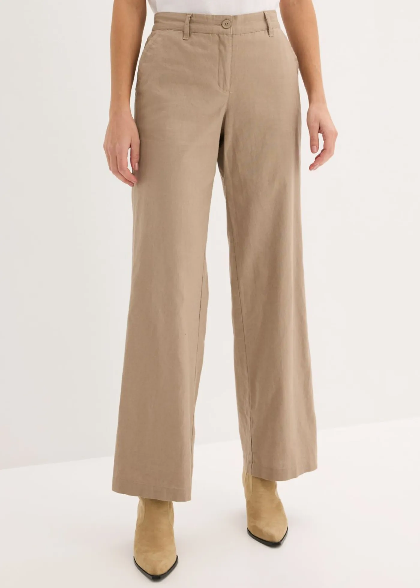 Outlet Pantalón de mezcla de lino y algodón Mujer Pantalones