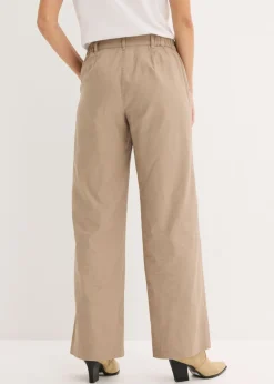 Outlet Pantalón de mezcla de lino y algodón Mujer Pantalones