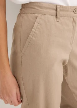 Outlet Pantalón de mezcla de lino y algodón Mujer Pantalones