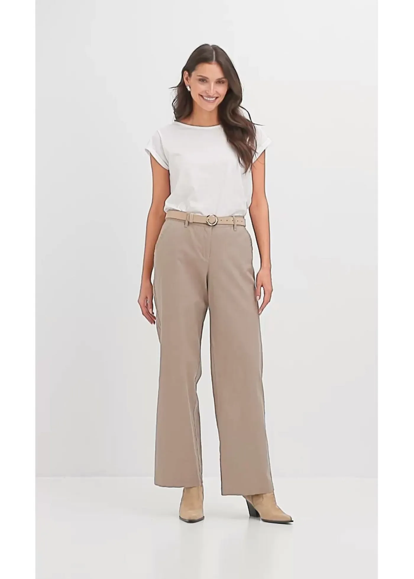 Outlet Pantalón de mezcla de lino y algodón Mujer Pantalones