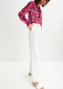 Pantalón de mezcla de lino y algodón Mujer Pantalones