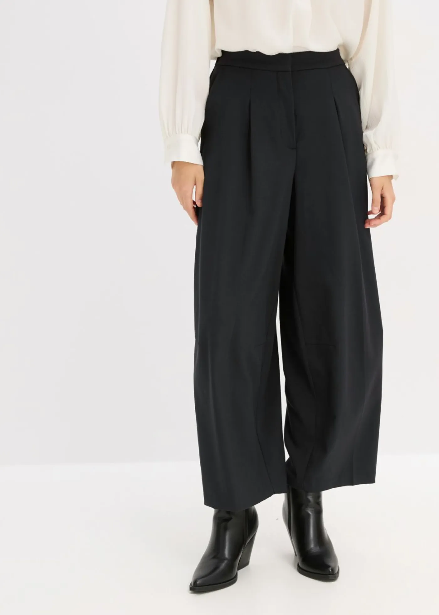 Hot Pantalón de mezcla de viscosa con diseño barrel Mujer Esenciales|Pantalones