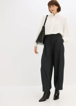 Hot Pantalón de mezcla de viscosa con diseño barrel Mujer Esenciales|Pantalones