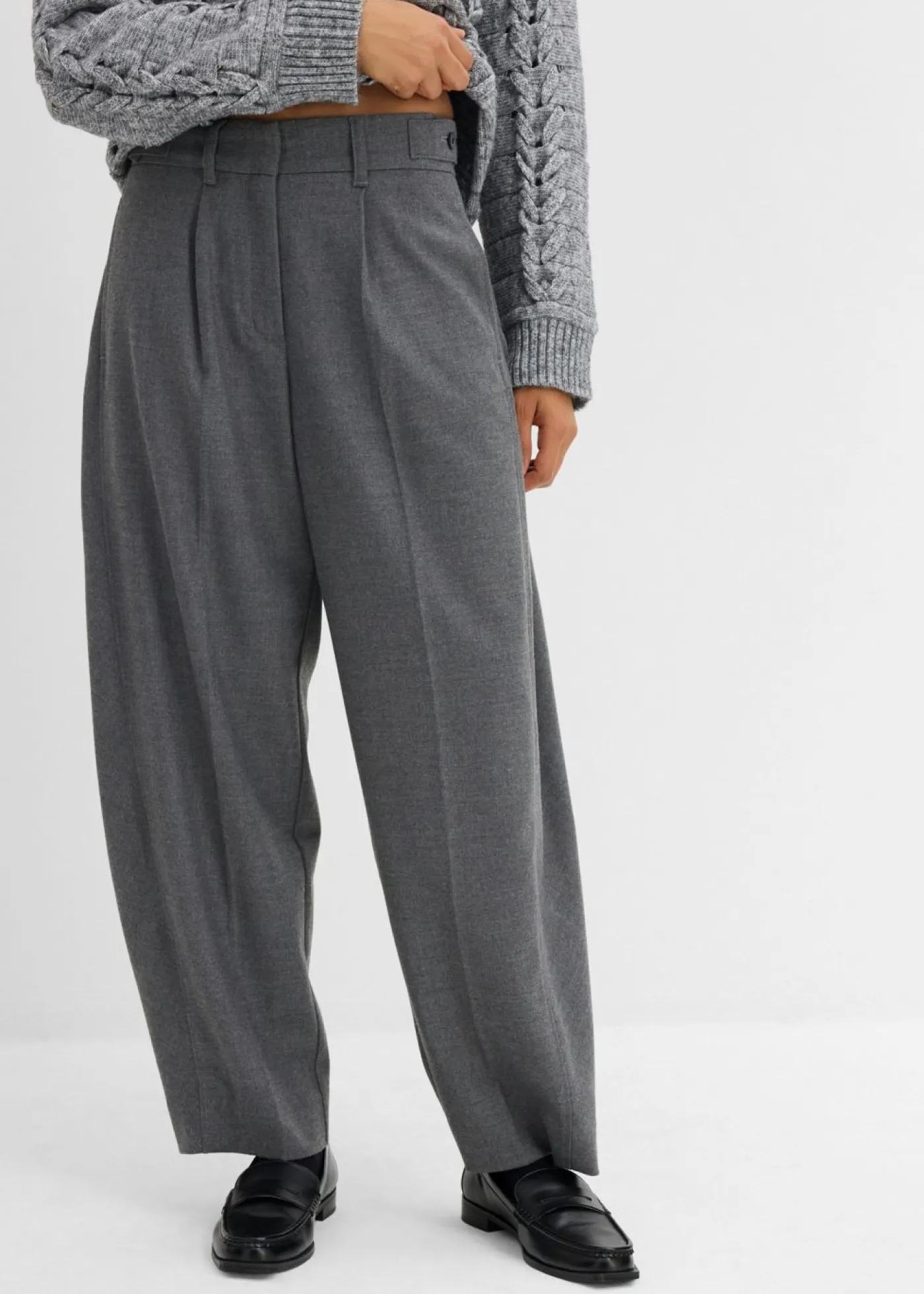 Pantalón de mezcla de viscosa con cinturilla cómoda Mujer Esenciales|Pantalones