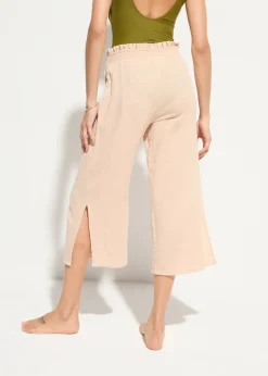 Sale Pantalón de muselina capri para la playa Mujer Ropa De Playa|Pantalones