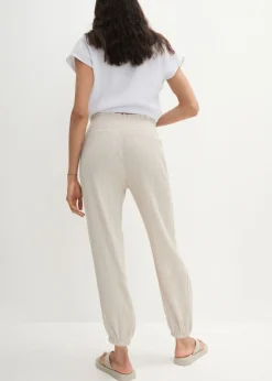 Best Pantalón de muselina con cintura de nido de abeja Mujer Pantalones|Novedades