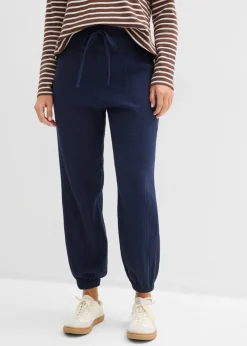Sale Pantalón de muselina con cintura de nido de abeja Mujer Pantalones|Novedades