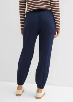 Sale Pantalón de muselina con cintura de nido de abeja Mujer Pantalones|Novedades