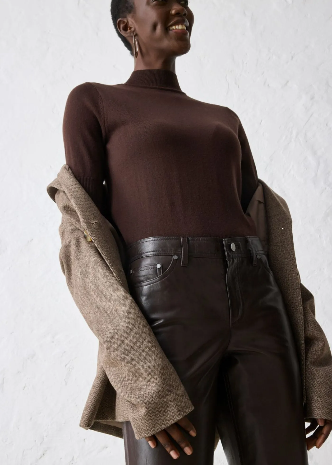 New Pantalón de napa de borrego Mujer Premium|Pantalones