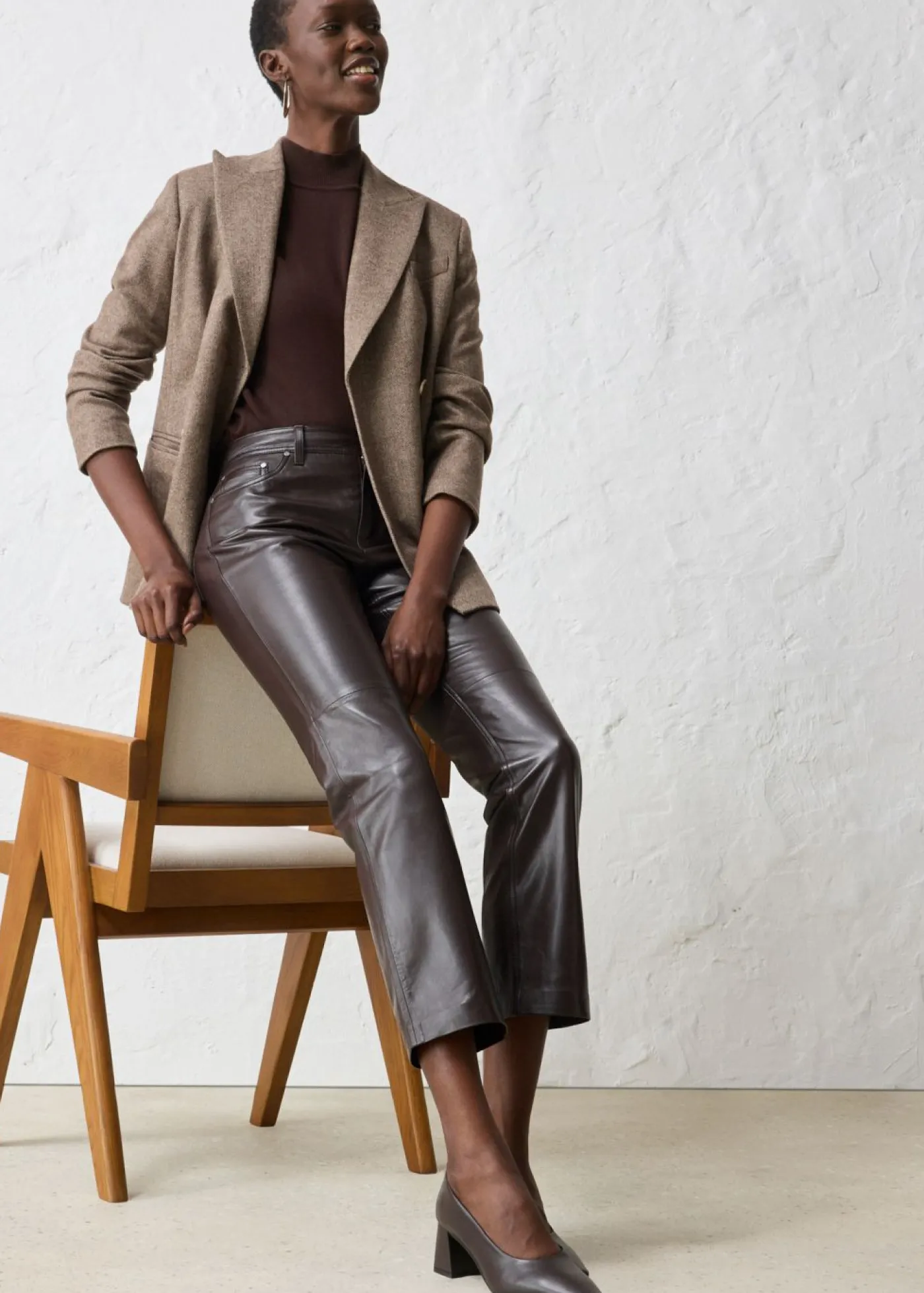 New Pantalón de napa de borrego Mujer Premium|Pantalones