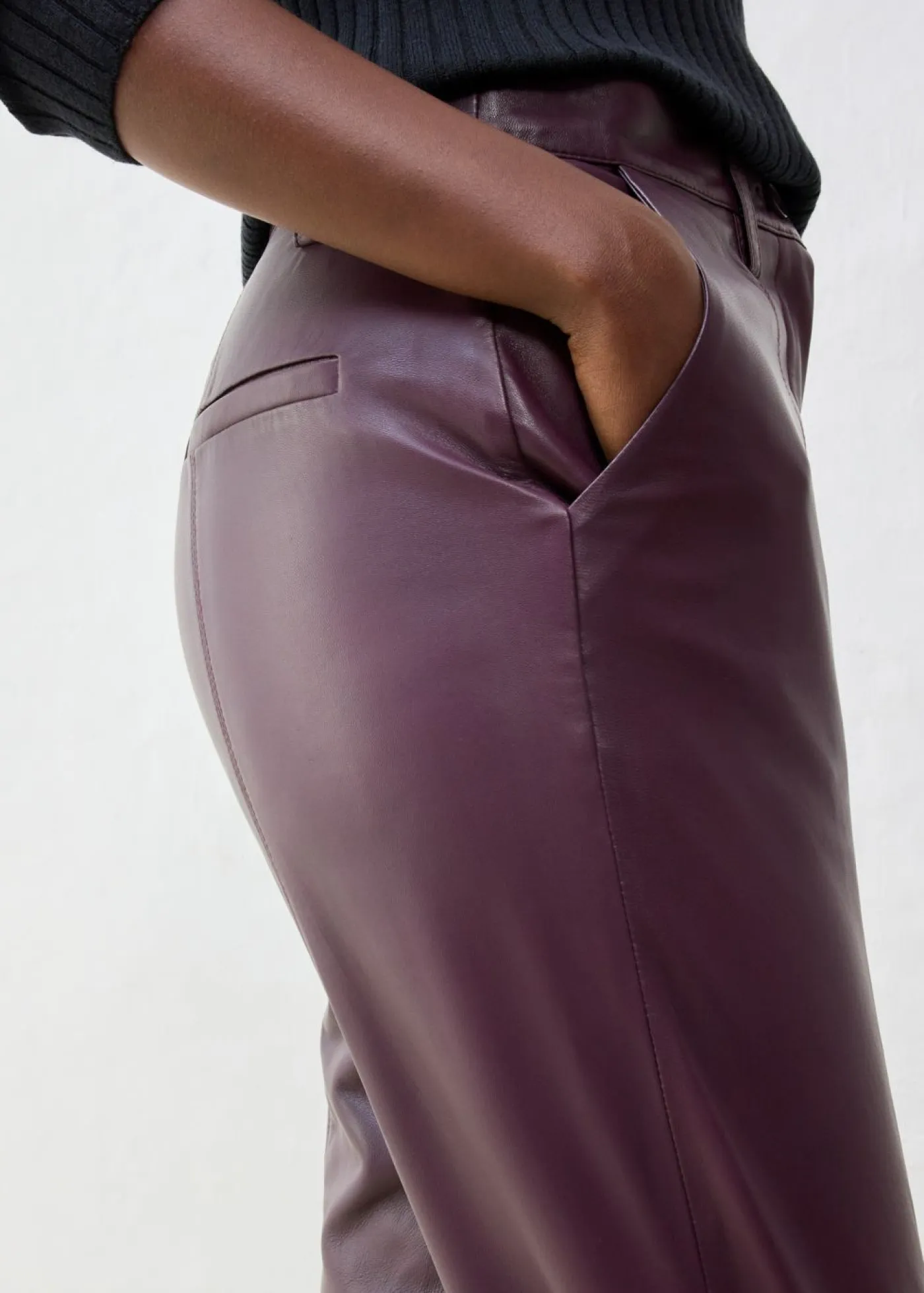 Sale Pantalón de napa de cordero Mujer Premium|Pantalones