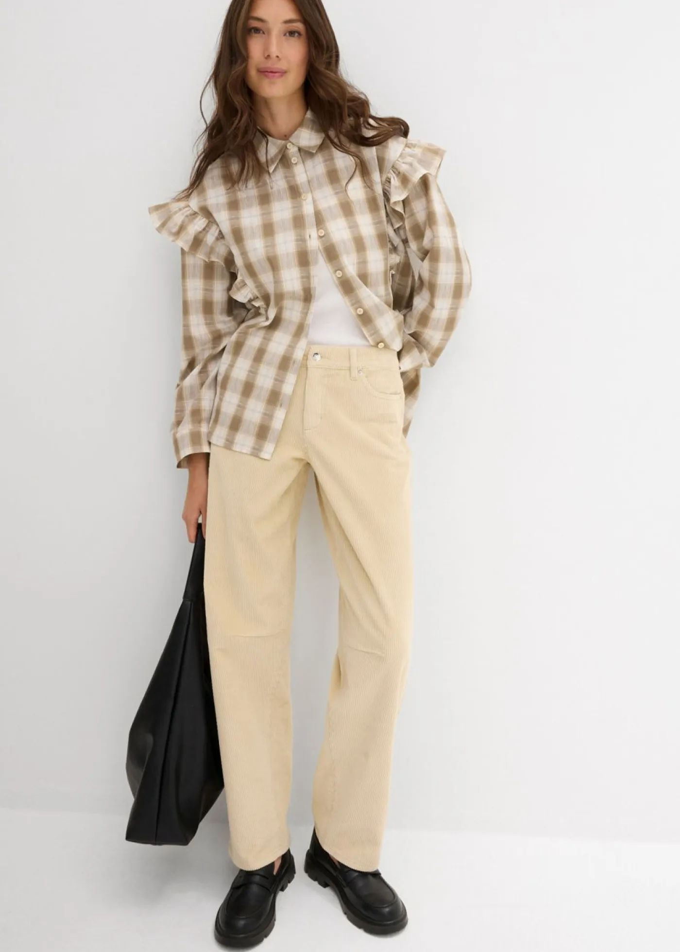 Sale Pantalón de pana barrel, mid waist Mujer Pantalones