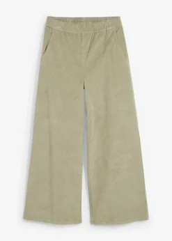 Pantalón de pana con cintura cómoda, high waist Mujer Pantalones