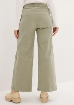 Pantalón de pana con cintura cómoda, high waist Mujer Pantalones