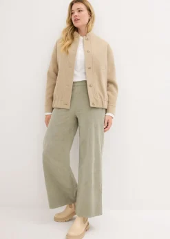 Pantalón de pana con cintura cómoda, high waist Mujer Pantalones