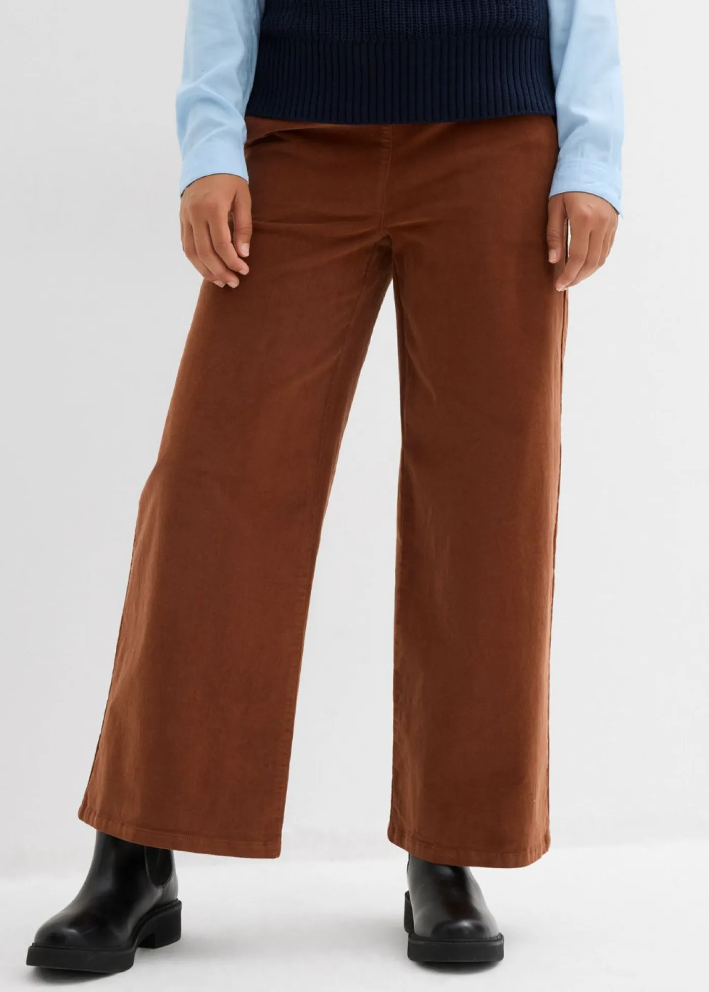 Best Pantalón de pana con cintura cómoda, high waist Mujer Pantalones