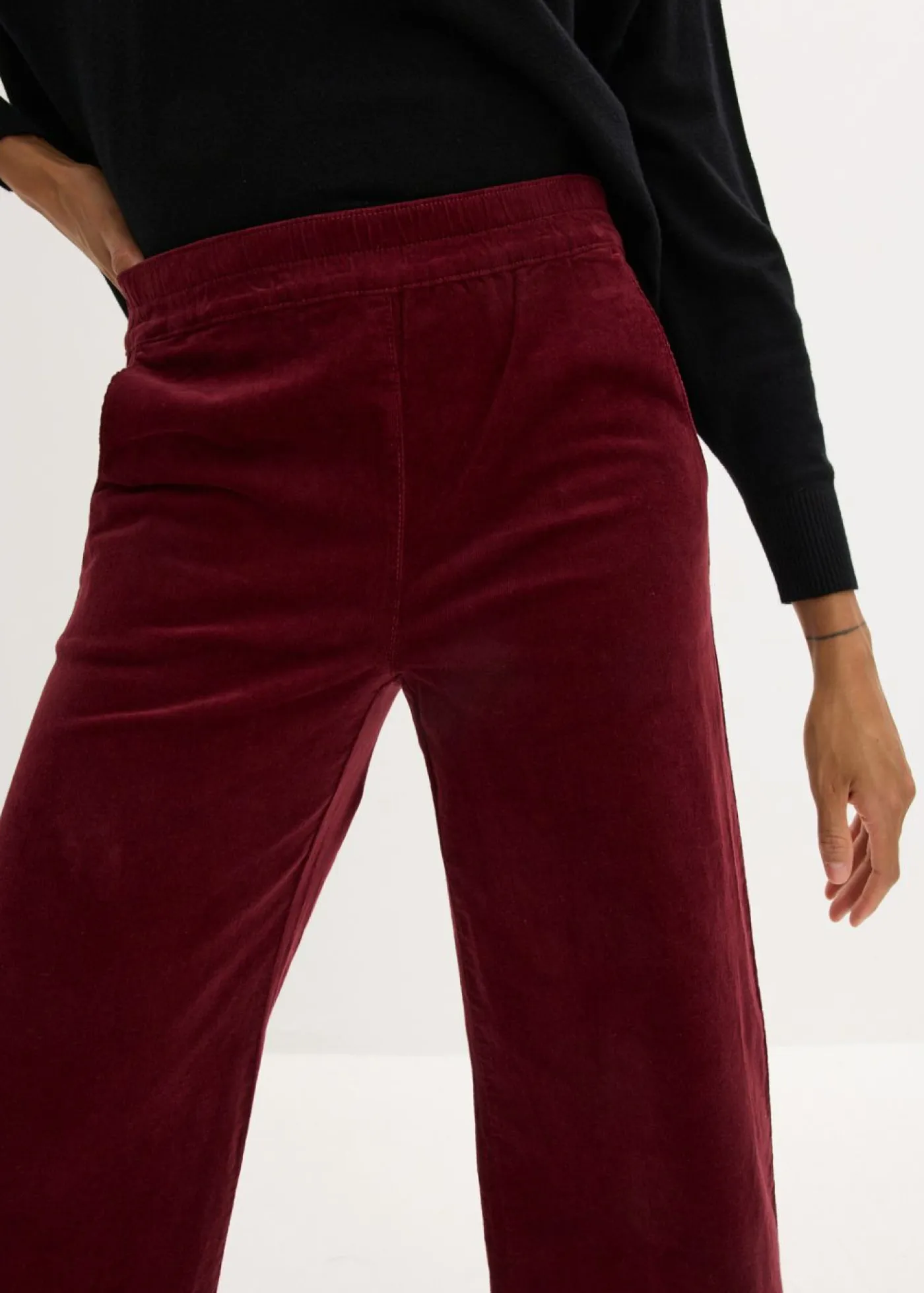Online Pantalón de pana con cintura cómoda, high waist Mujer Pantalones