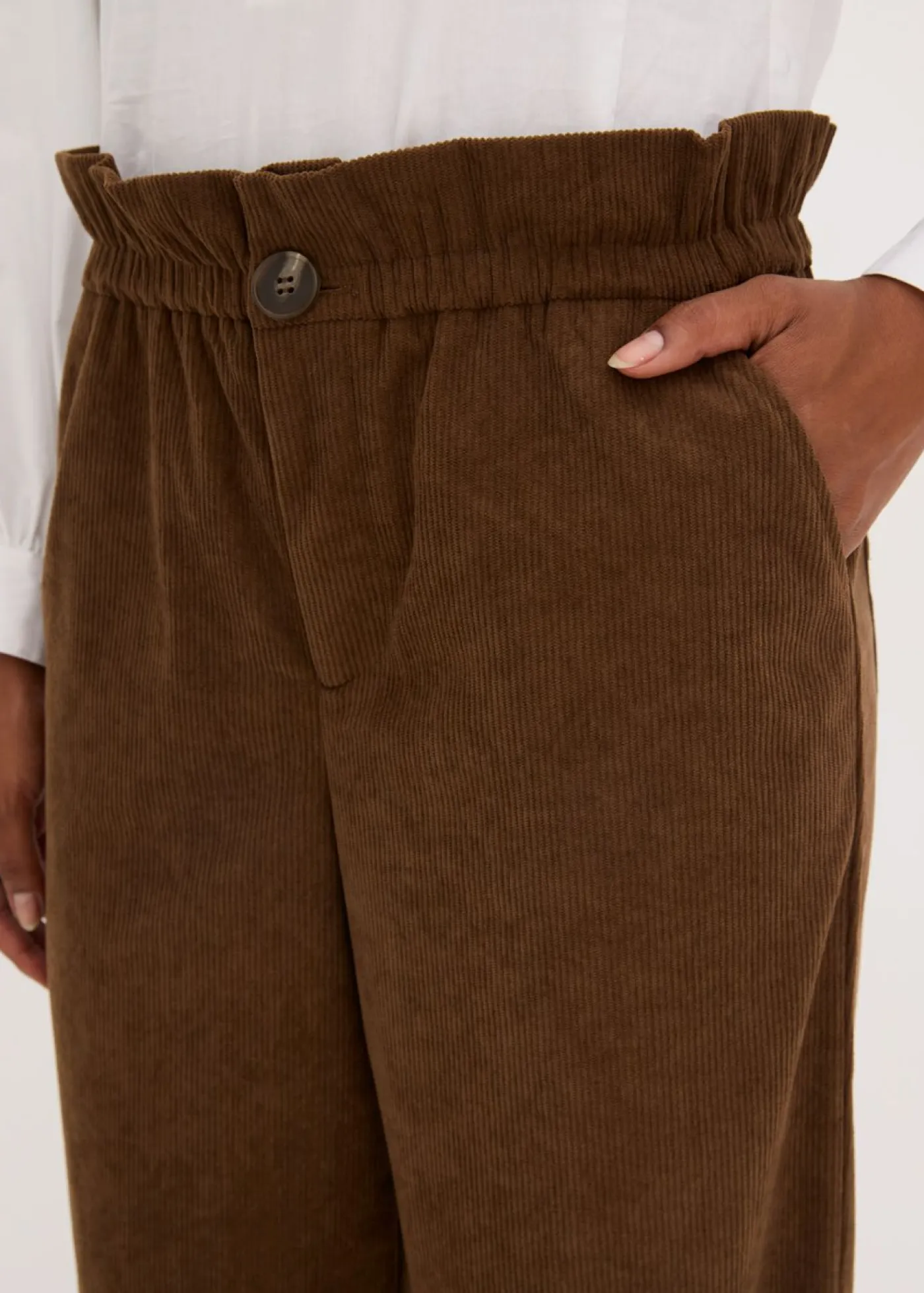 Discount Pantalón de pana con perneras anchas Mujer Pantalones