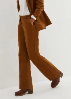 Best Pantalón de pana de algodón orgánico con elástico Mujer Pantalones