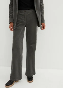 Discount Pantalón de pana de algodón orgánico con elástico Mujer Pantalones