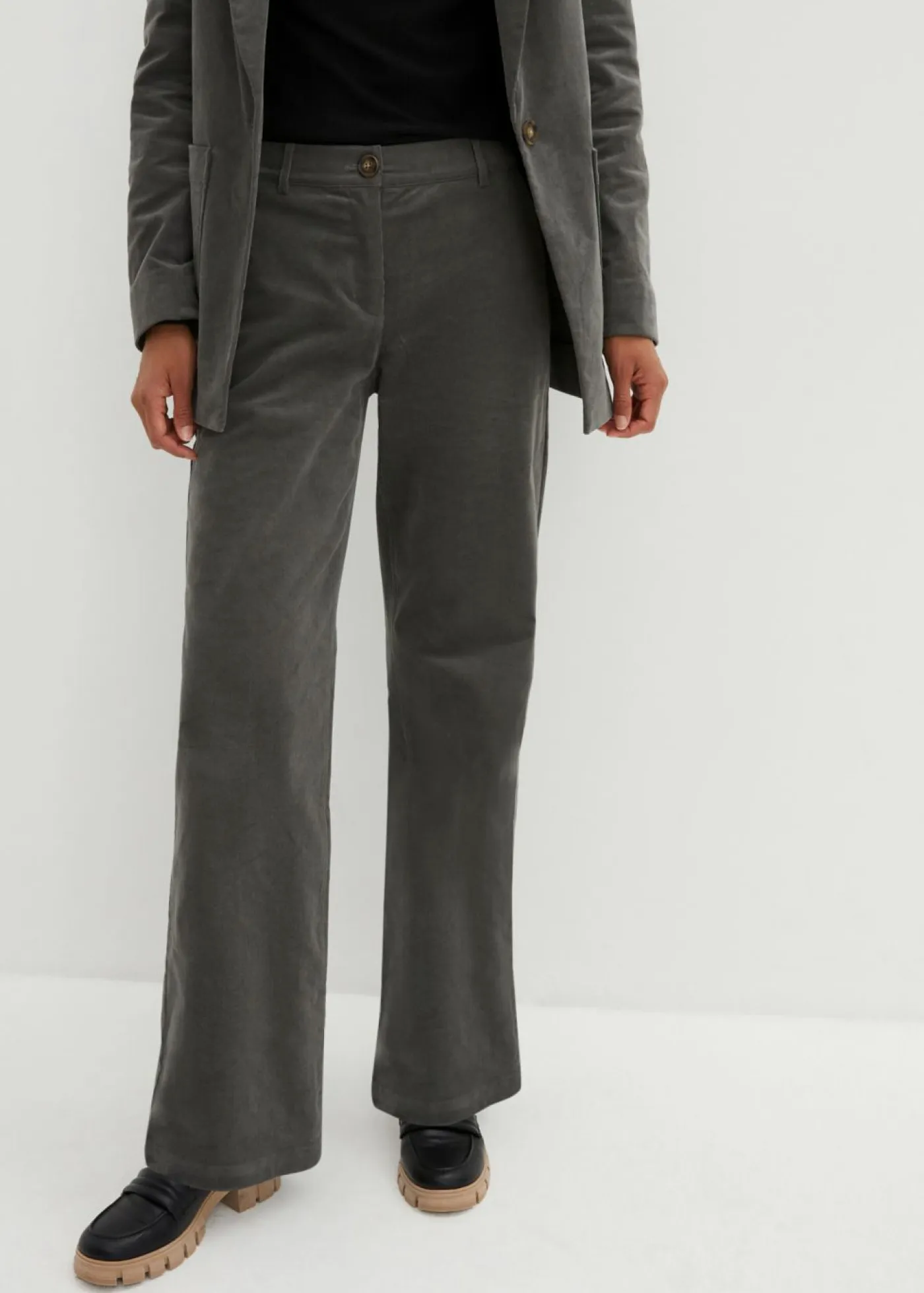 Discount Pantalón de pana de algodón orgánico con elástico Mujer Pantalones