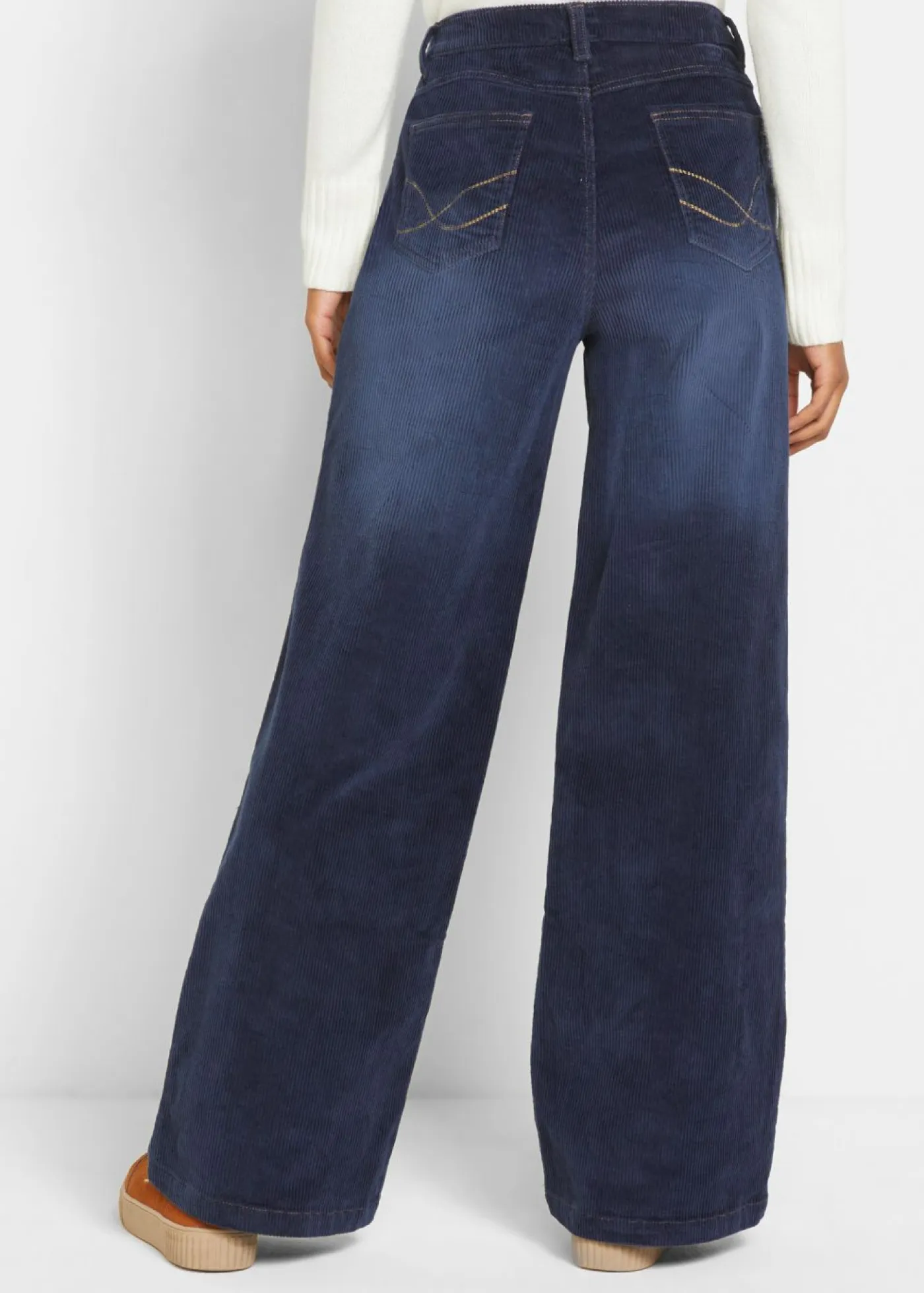 Pantalón de pana de algodón con elástico Mujer Pantalones