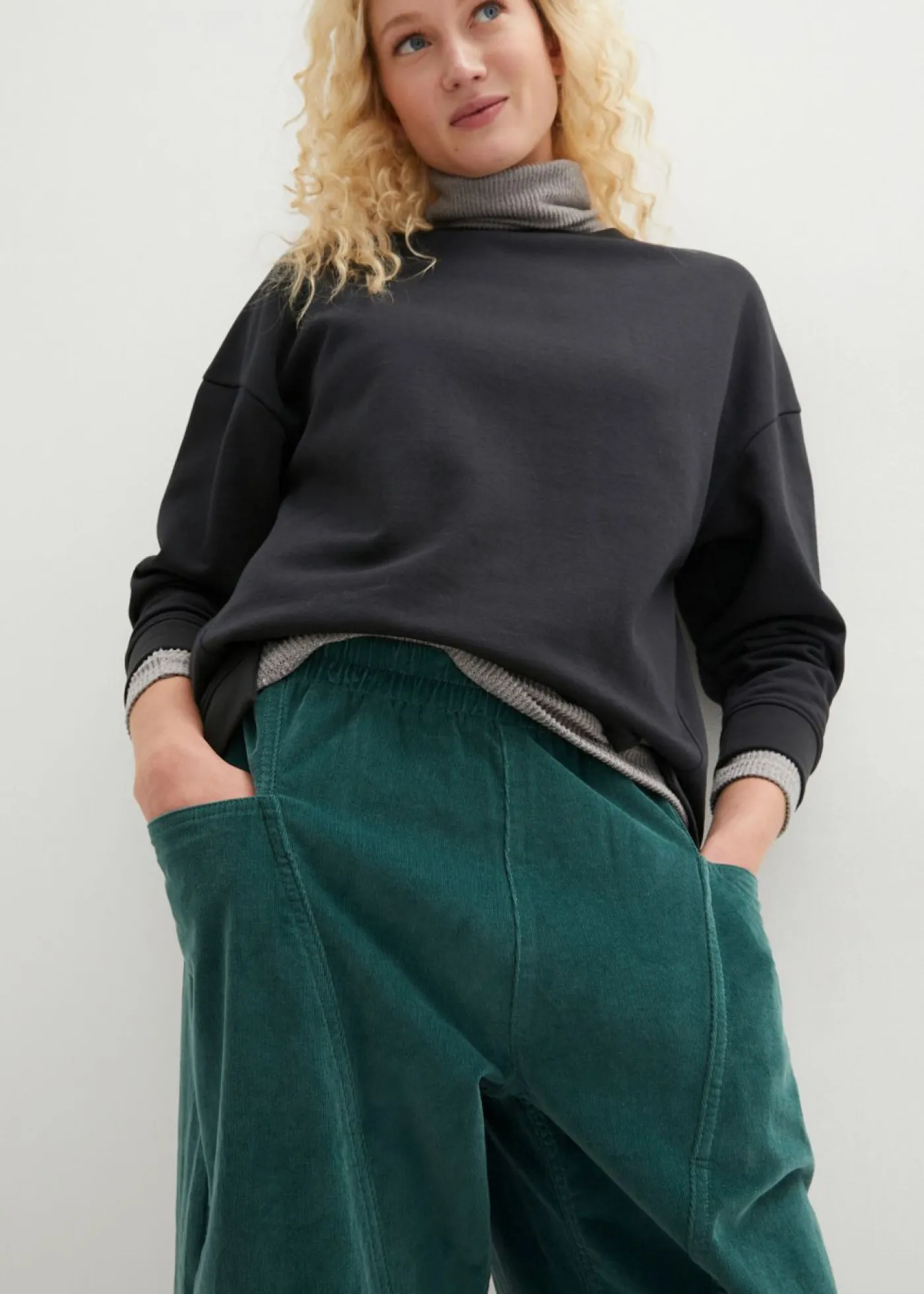Sale Pantalón de pana de mezcla de algodón Mujer Pantalones
