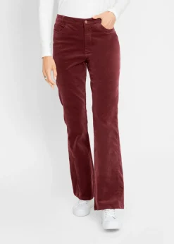 New Pantalón de pana elástico con cómoda cintura high waist Mujer Pantalones