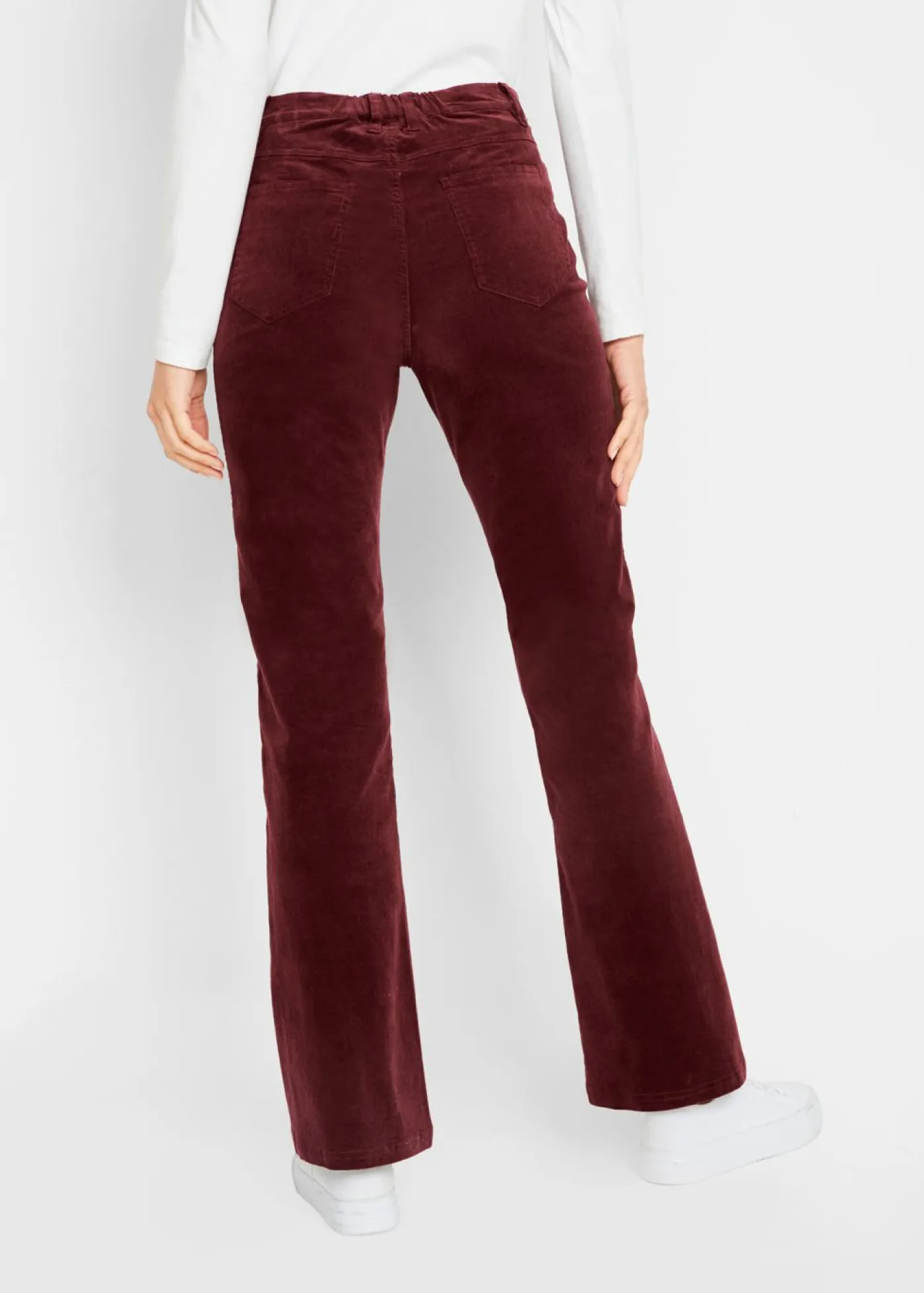New Pantalón de pana elástico con cómoda cintura high waist Mujer Pantalones