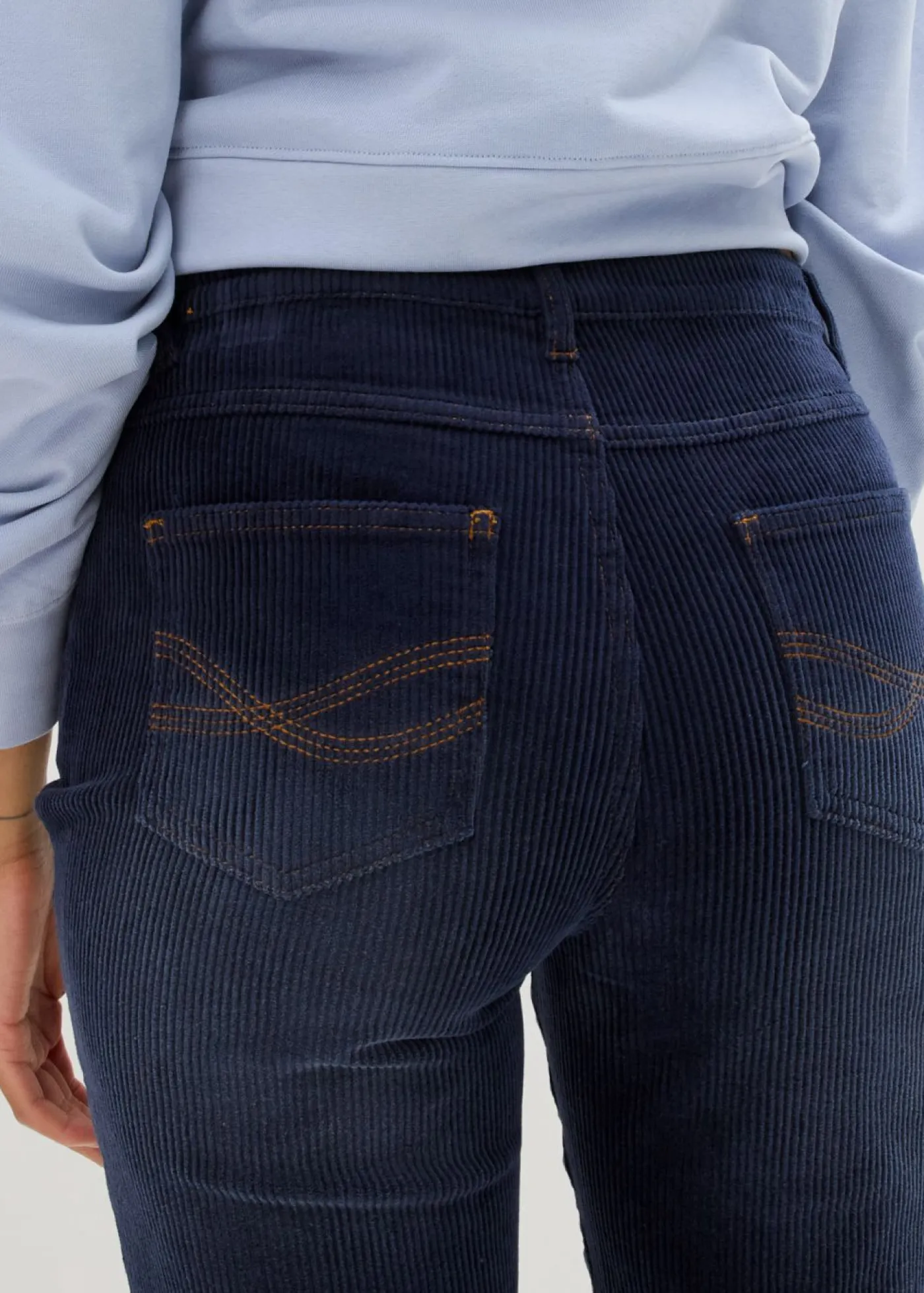 Pantalón de pana elástico de corte ancho Mujer Pantalones