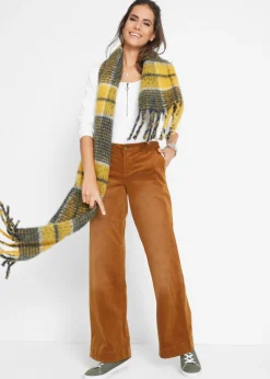 Sale Pantalón de pana elástico de corte ancho Mujer Pantalones