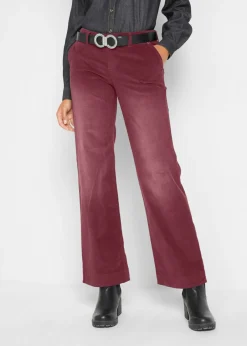 New Pantalón de pana elástico de corte ancho Mujer Pantalones