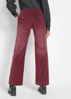 New Pantalón de pana elástico de corte ancho Mujer Pantalones