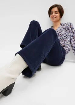 Sale Pantalón de pana elástico de corte recto Mujer Pantalones