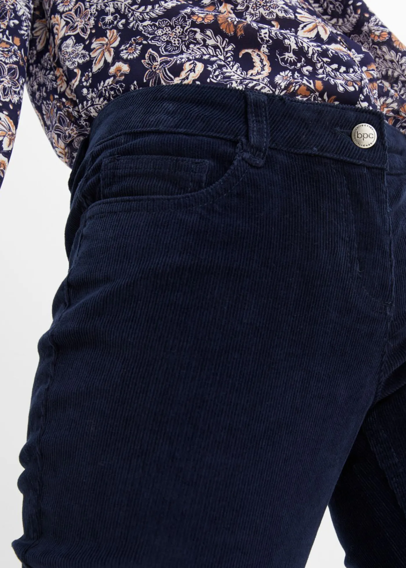 Sale Pantalón de pana elástico de corte recto Mujer Pantalones