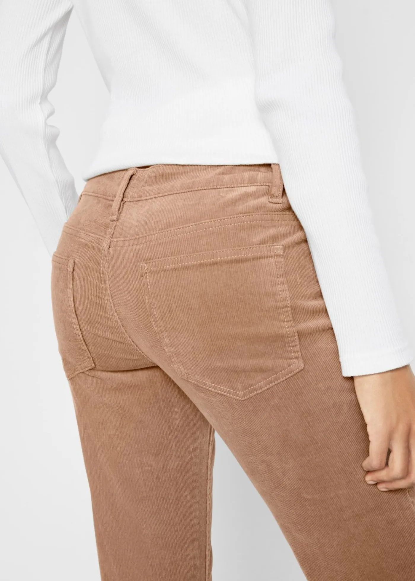 Sale Pantalón de pana elástico de corte recto Mujer Pantalones