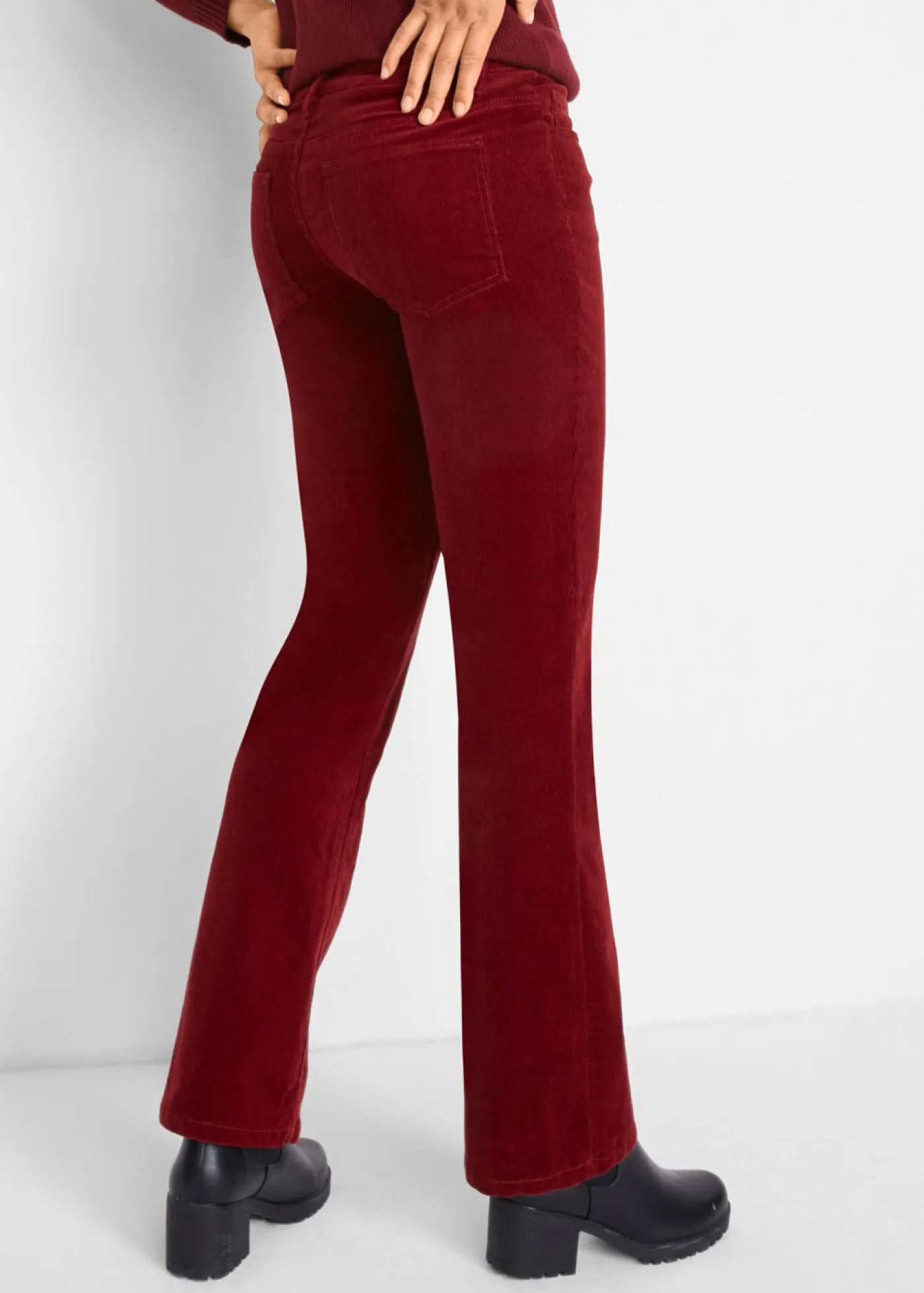 Discount Pantalón de pana elástico de corte recto Mujer Pantalones