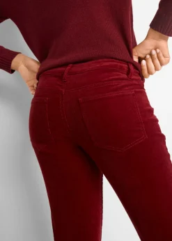 Discount Pantalón de pana elástico de corte recto Mujer Pantalones