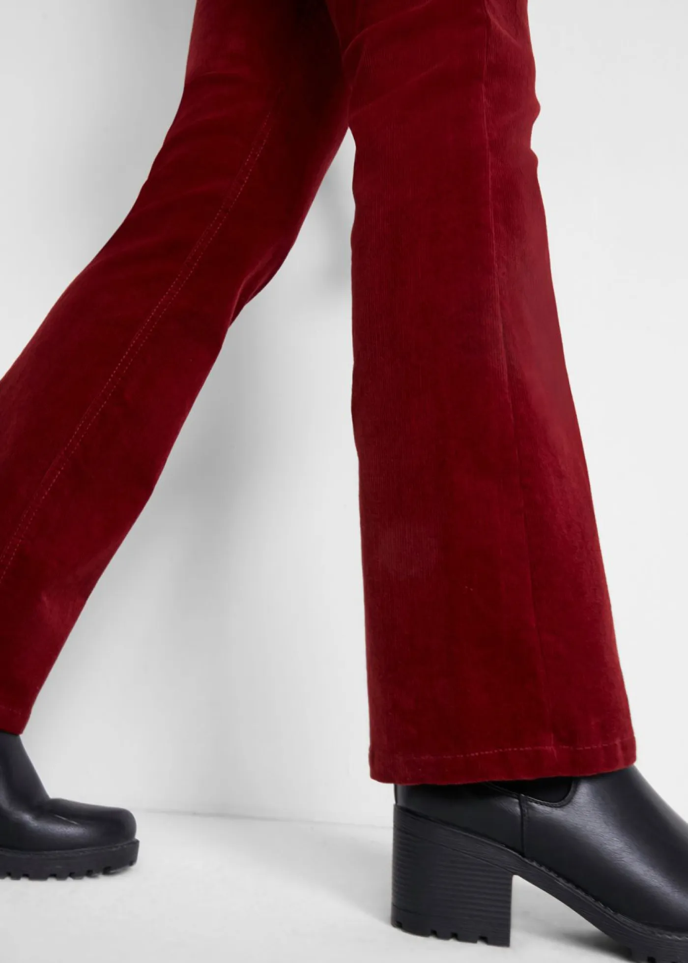 Discount Pantalón de pana elástico de corte recto Mujer Pantalones