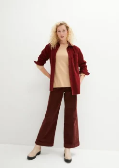Online Pantalón de pana elástico y ancho, high waist Mujer Pantalones