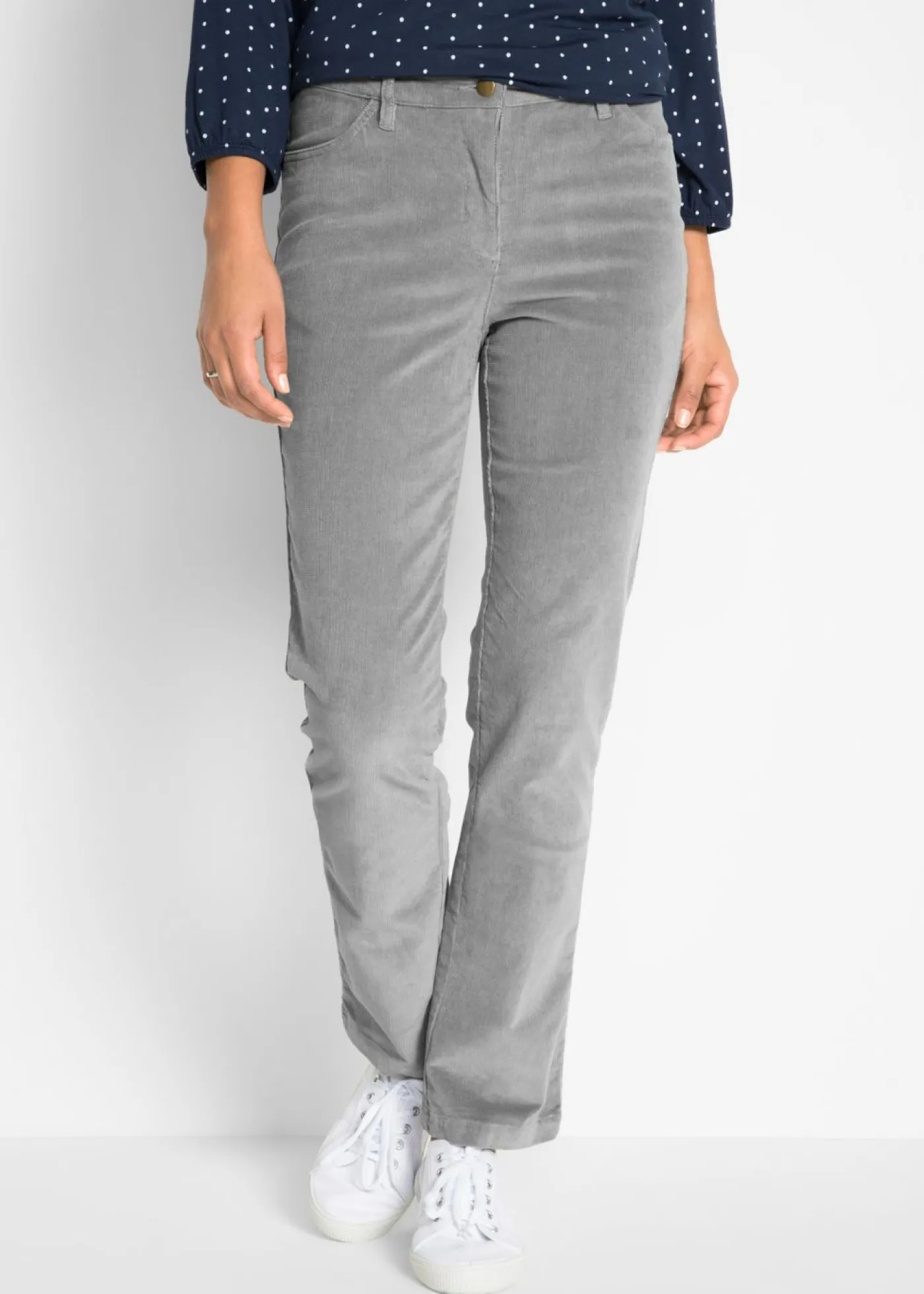 Pantalón de pana elásticos, straight Mujer Pantalones