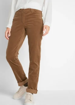 Online Pantalón de pana elásticos, straight Mujer Pantalones