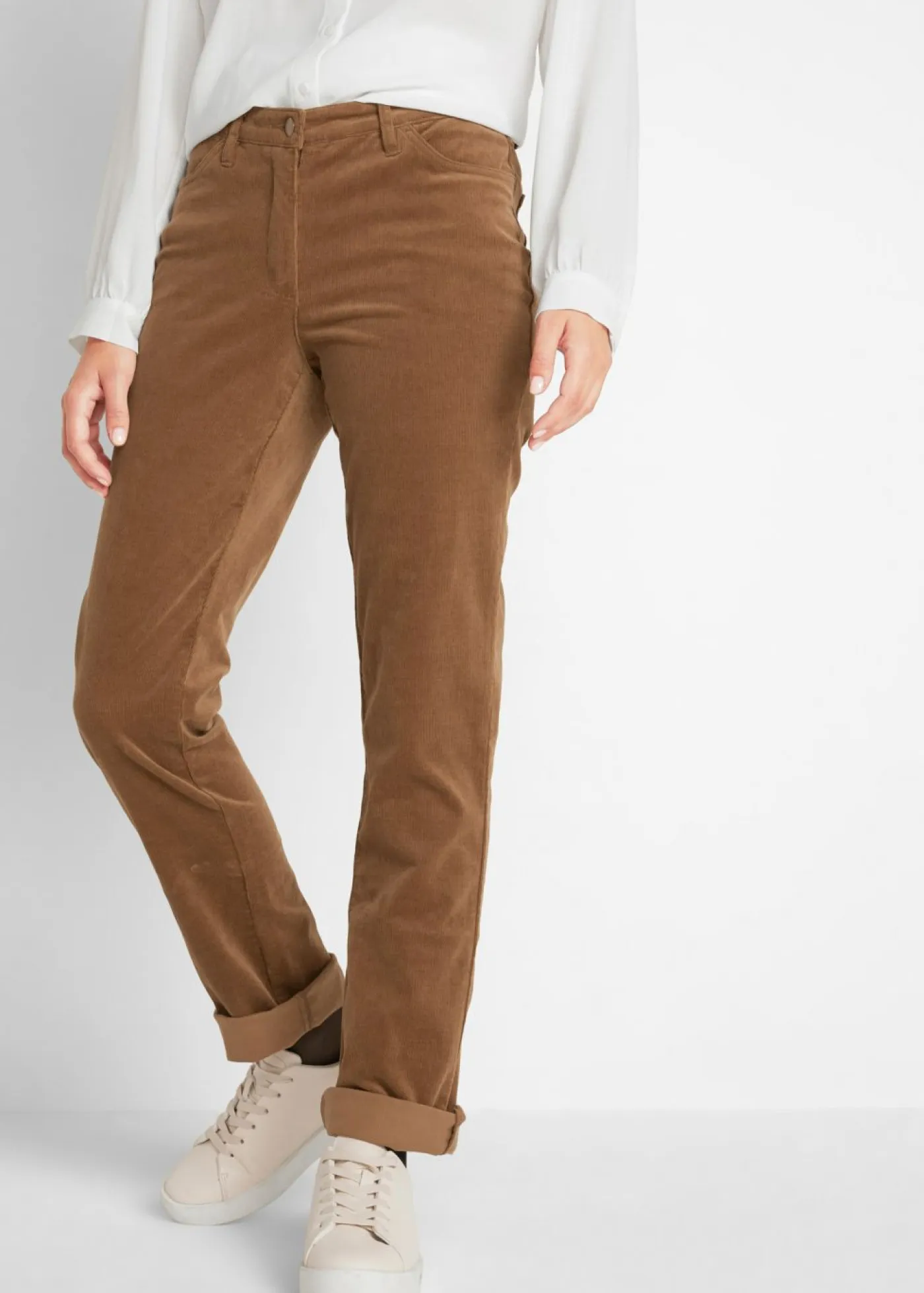 Online Pantalón de pana elásticos, straight Mujer Pantalones