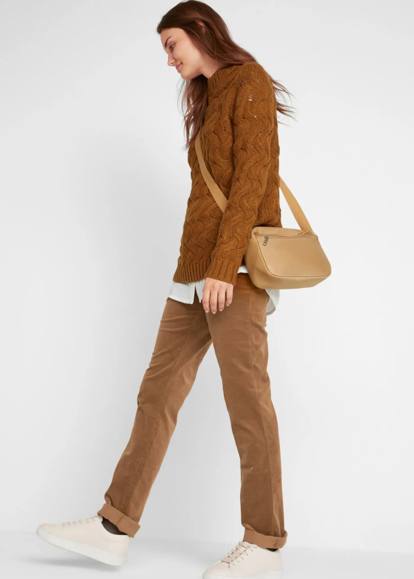 Online Pantalón de pana elásticos, straight Mujer Pantalones