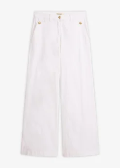 Outlet Pantalón de pernera ancha con elástico Mujer Pantalones